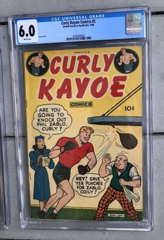 Vintage Boxing Curly Kayoe Comic Books No.  1 & No.  2 CGC Graded 7.  0 And 6.  0 2