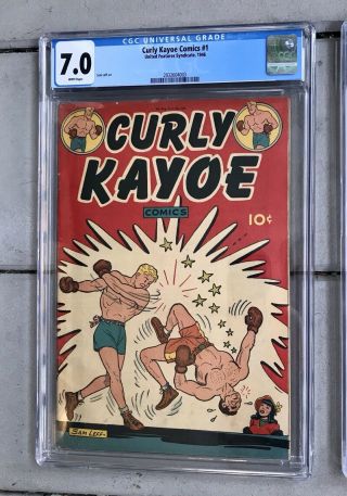 Vintage Boxing Curly Kayoe Comic Books No.  1 & No.  2 CGC Graded 7.  0 And 6.  0 3