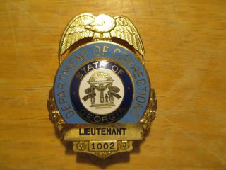 Vintage Obsolete State Of Georgia Department Of Corrections Lieutenant Badge
