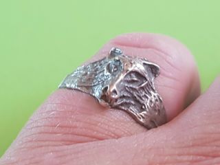 Very Rare Post Medieval Silver Wolf Finger Ring.  A Must.  L58y