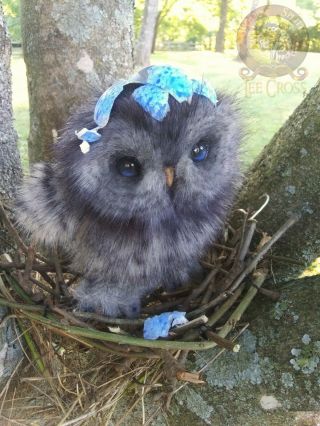 100 Handmade Woodsplitter Lee Cross Poseable Life Sized Baby Owl 2