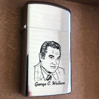 1975 Mib Zippo Lighter With Image Of Governor George C.  Wallace Of Alabama