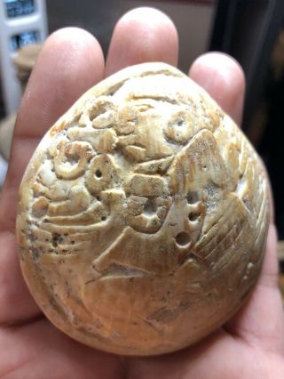 Pre - Columbian,  Mexico,  Mayan Engraved Shell Pendant.