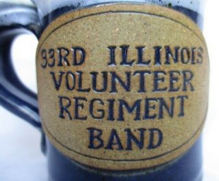 33rd Illinois Volunteer Regiment Band Coffee Mug Thrown Pottery