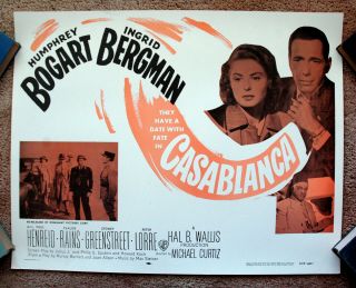 Vintage 1956 - Casablanca Movie Poster Bogart Ingrid Bergman Art Film