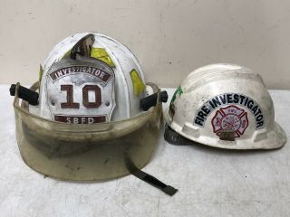 Cairns Fire Investigator Helmet W Leather Patch; Classic 1000 White; Vermont