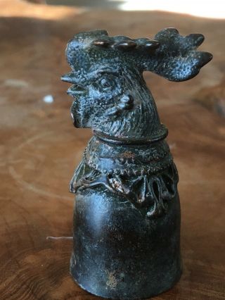SCARCE ANCIENT CRUSADERS BRONZE WINE CUP DECORATED WITH CHICKEN HEAD 1100 AD 2