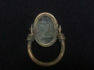 Rare Ancient Egyptian Antique Copper Ring Scarab 1550 - 1069 Bc