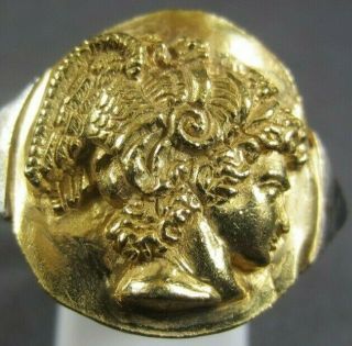 Wonderful Ancient Roman Greek Gold Silver Ring Mythical Perseus Very Fine