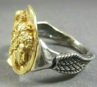 Wonderful Ancient Roman Greek Gold Silver Ring Mythical Perseus Very Fine 2