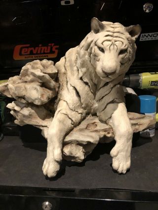 2004 Mill Creek Studios Mohan White Tiger Wall Sculpture By Randall Reading