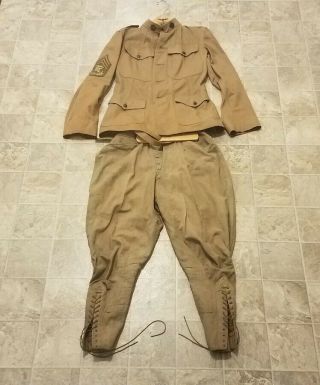 Vintage Ww1 Us Army Quartermaster Jacket Tunic & Pants " Doughboy " Uniform