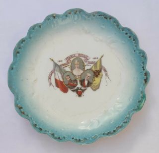 Antique 1896 Russian Tsar Nicholas Ii & French F Faure Porcelain Plate