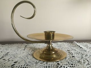 Vintage Baldwin Polished Brass Chamber Stick Hurricane Lantern Candle Holder