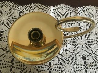 Vintage Baldwin Polished Brass Chamber Stick Hurricane Lantern Candle Holder 3