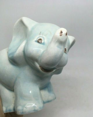 Adorable Vintage 1950s Blue Elephant Small Planter Marked