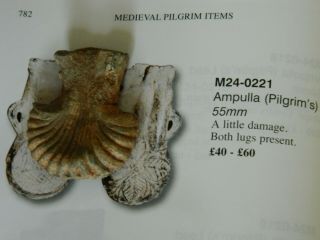 Medieval Lead Pilgrims Ampulla Scallop Shell Design Metal Detecting Detector