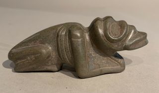 Taino.  Stone Full Figure Human To Lizard Transition Cemi.  Precolumbian