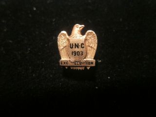 Vintage 1903 Univ.  Of North Carolina 10k Gold Class Pin,  2.  4gr.