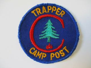 Vintage 1950 Era Bsa Camp Post Trapper Award Cut Edge Twill Patch