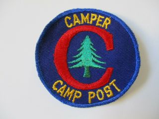 Vintage 1950 Era Bsa Camp Post Camper Award Cut Edge Twill Patch