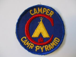 Vintage 1950 Era Bsa Camper Award Camp Pyramid Cut Edge Twill Patch