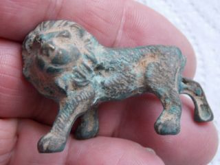Circa 100 - 300 Ad Ancient Roman Bronze Lion Figurine Metal Detecting