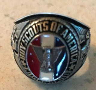 Silver Boys Scouts Of America,  Eagle Scout Ring Size 8.  5