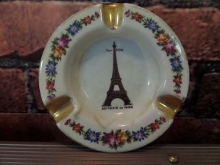 Limoges France Porcelain Ashtray Porcelaine Souvenir De Paris Tour Eiffel