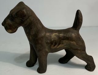 Solid Bronze Airedale Terrier Dog Sculpture Statue Patina Irish Terrier 3lbs11oz
