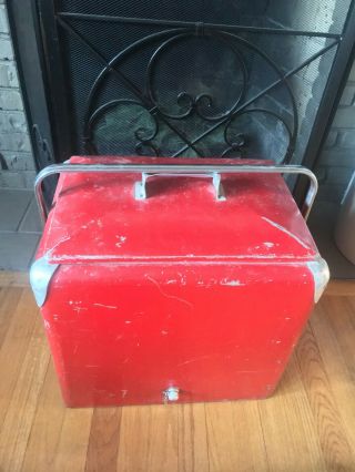 Vintage Progress Refrigerator Co Cooler Box Classic Red Ice Cooler Louisville KY 2
