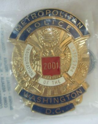 Obsolete 2001 President Bush Inauguration Washington Dc Blackinton Police Badge