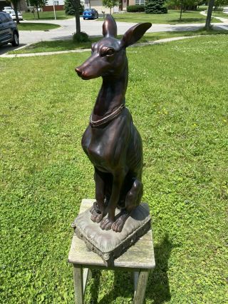 Large 30” Whippet Canine Statue Italian Greyhound Guard Dog Sculpture Art Deco