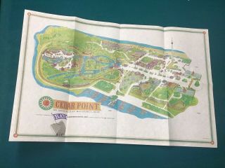 1969 CEDAR POINT Amusement Park - Giant SOUVENIR MAP Vintage Poster 22 