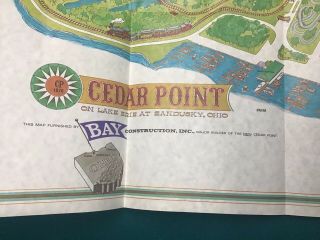 1969 CEDAR POINT Amusement Park - Giant SOUVENIR MAP Vintage Poster 22 