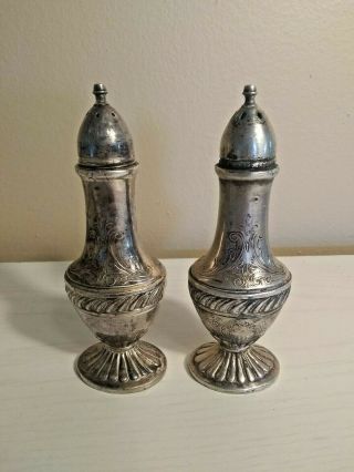 Vintage Silver Plated W B Mfg Co Salt And Pepper Shakers 873