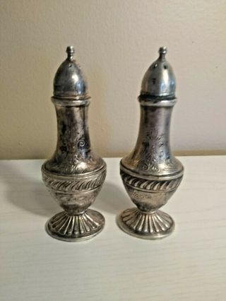 Vintage Silver Plated W B Mfg Co Salt and Pepper Shakers 873 2