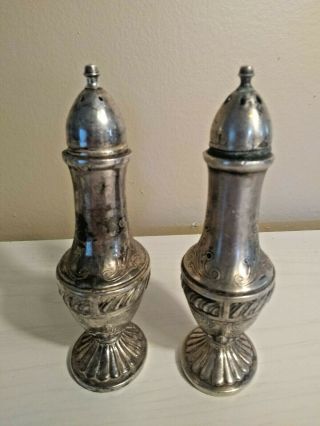 Vintage Silver Plated W B Mfg Co Salt and Pepper Shakers 873 3