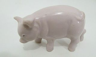 Vintage Pink Bone China Miniature Pig Figurine Japan
