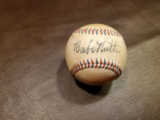Babe Ruth/ty Cobb/lou Gehrig Red And Blue Stitched Autographed Baseball Reprint