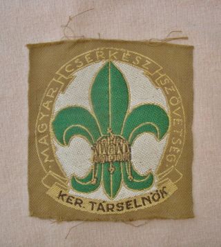 1933 Iv.  World Jamboree Hungary Scout Officer Uniform Patch - District President