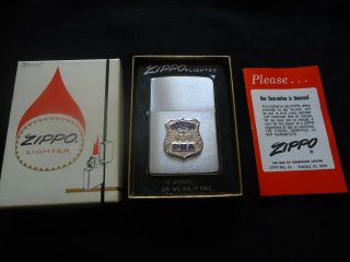 Vintage Zippo City Of York Police Pba Box And Paper