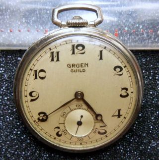 Vintage Gruen Guild Pocket Watch Cal 756