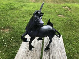 Glossy Custom Breyer Black & Purple Unicorn Horse Ooak Cm