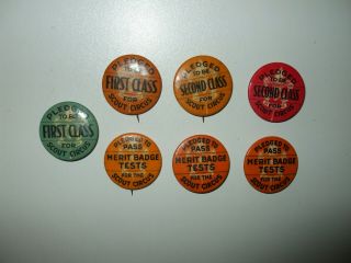 Vintage Boy Scouts Pledge Pinbacks / Buttons For Scout Circus