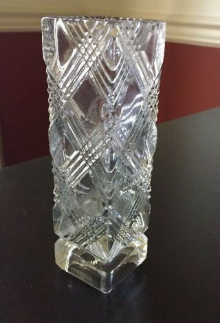Vintage Avon Bud Vase Fostoria 1980 Very Heavy Clear Glass And Item G114