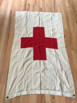 Wwii American Red Cross Flag 53 " X 31 " Military Medical Medic