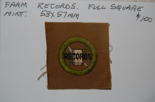 Farm Records Full Square Merit Badge