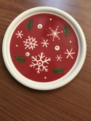 Longaberger Pottery Christmas One Pint Crock Coaster Lid