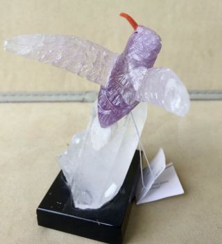 Amethyst Hummingbird on Quartz Crystal 5  - Peter Muller 3